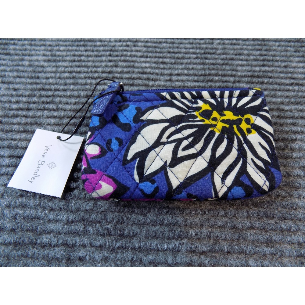 Vera Bradley Coin Purse Small Zip Pouch Pink Blue Floral NWT